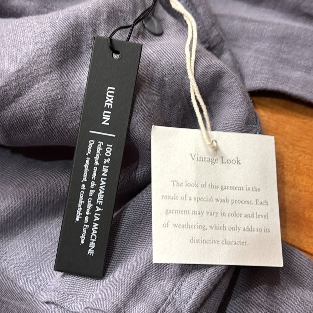 NWT Tahari Women Linen Blueish Grey‎ Pants Elastic Waist size XL - Picture 7 of 12